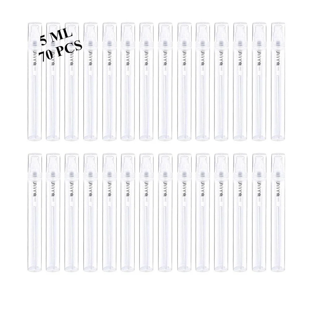 70PCS 5ml Mini Spray Bottle, Mini Clear Plastic‎ Spray Bottle Empty, Fine Mist